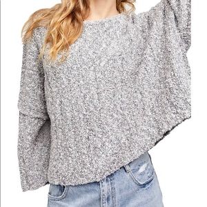 NWT Free People Good Day Cropped Pull Over Sweater size S Charcoal
